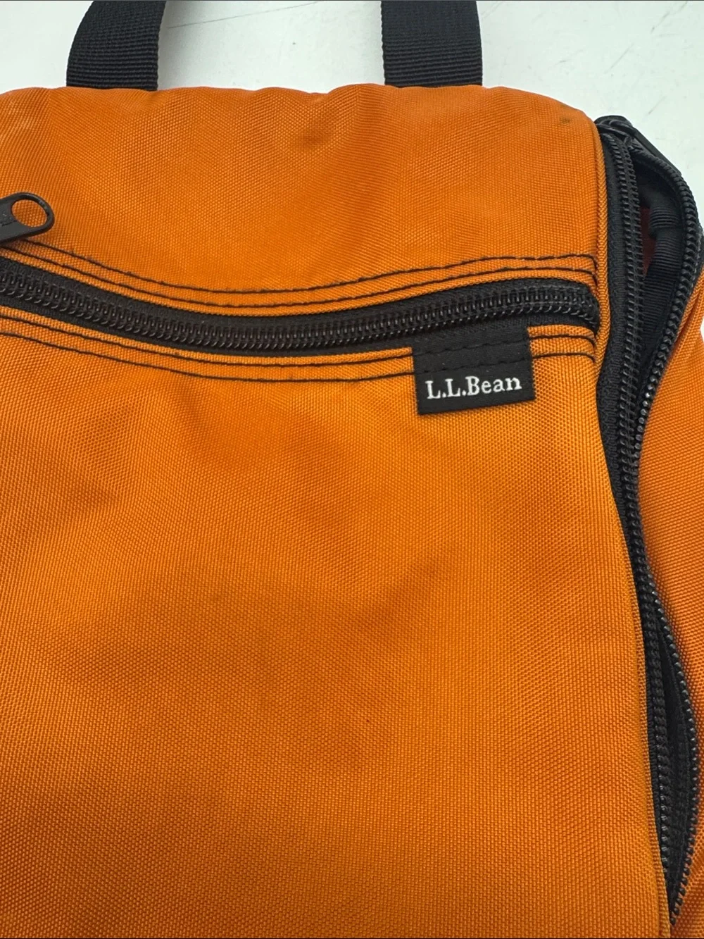 L.L. Bean Orange Canvas Daypack Backpack